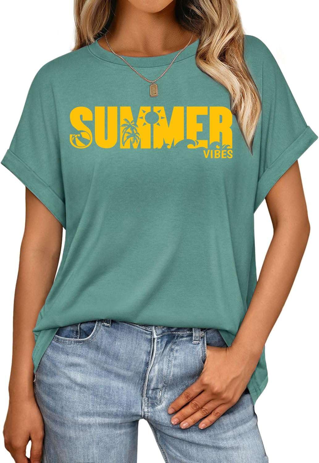 Pawate Damen Tshirt Kurzarm Oversize Bedruck Oberteile Sommer Shirts Casual Locker Tops Tunika