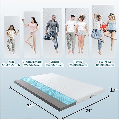 Miniatura 7 de KingChii Colchón de espuma viscoelástica para campamento, almohadilla de dormir portátil enrollable para viajes por carretera, colchón de futón