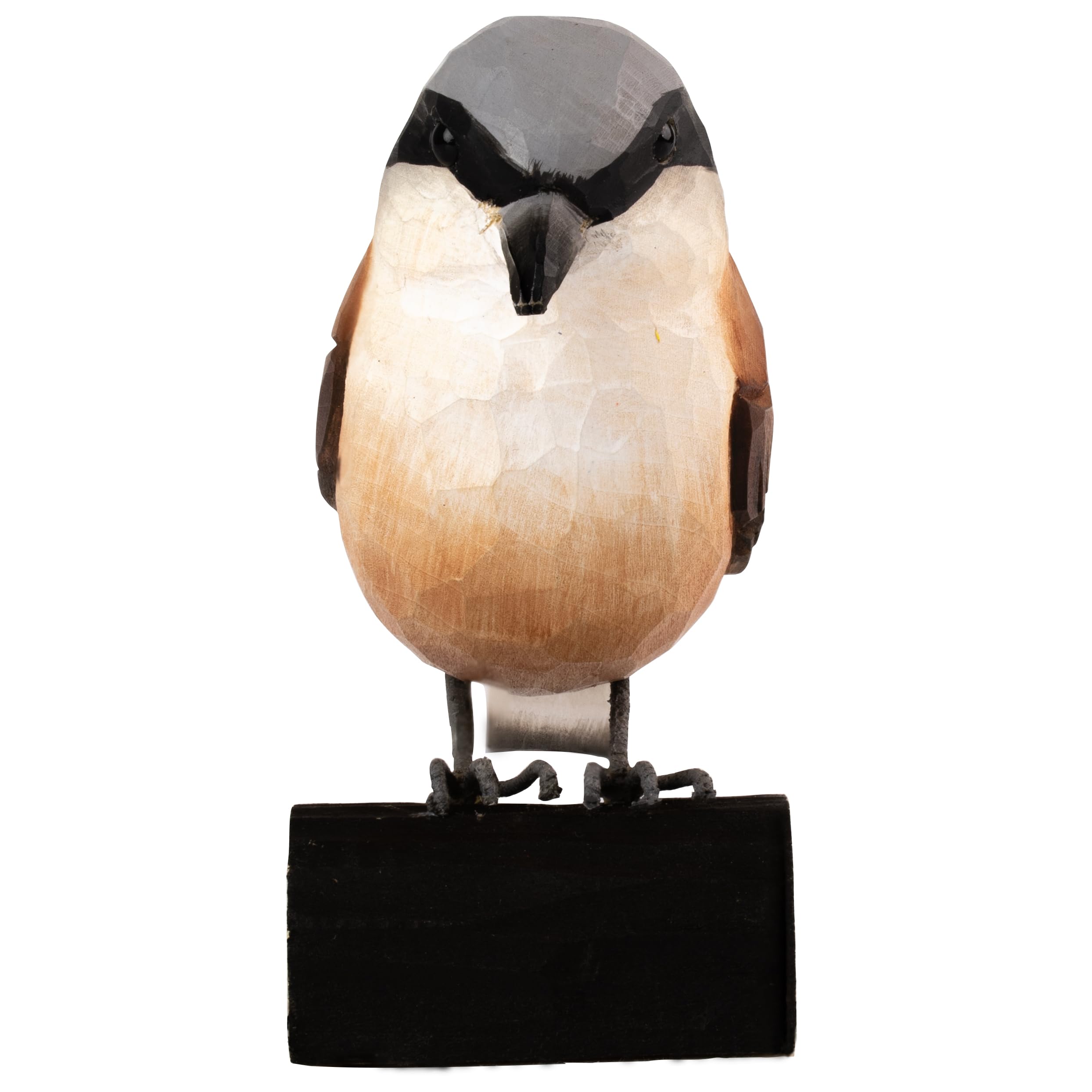 Wildlifegarden - Uccellino decorativo in legno intagliato a mano, per interni ed esterni, statuetta artigianale realizzata in Svezia, Wren
