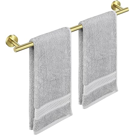 KES 21.3 Inches Towel Bar for Bathroom Kitchen Hand Towel Holder Dish Cloths Hanger SUS304 Stainless Steel RUSTPROOF Wall Mount Brushed Gold, Total Length 23.6 Inch, A2000S60-BZ