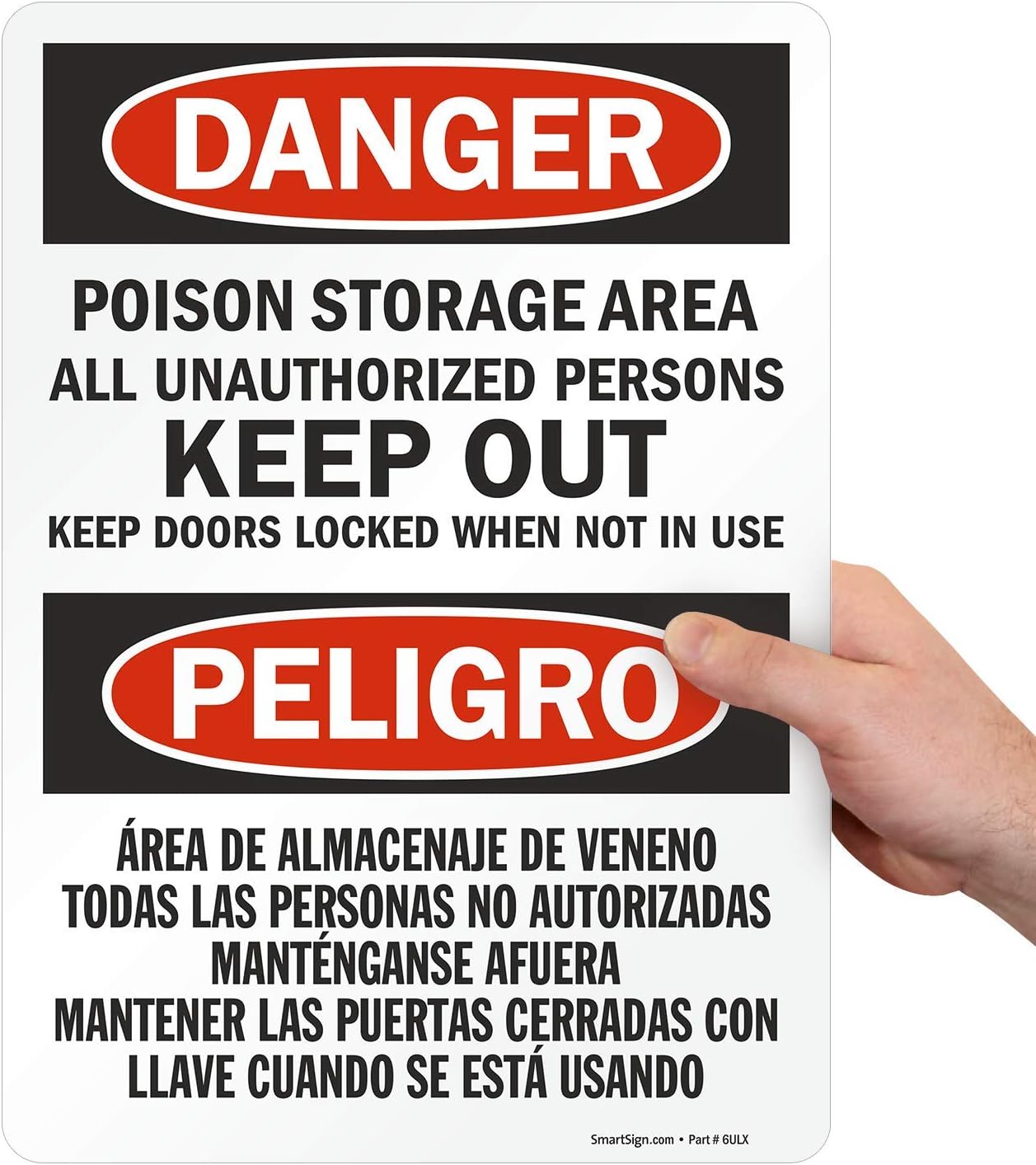 60% оƒƒ Dіѕсоunt SmartSign "Danger - Poison Storage Area, Unauthorized Persons Keep Out" Bilingual Label 10" x 14" Laminated Vinyl 60% оƒƒ Dіѕсоunt SmartSign "Danger - Poison Storage Area, Unauthorized Persons Keep Out" Bilingual Label 10" x 14" Laminated Vinyl