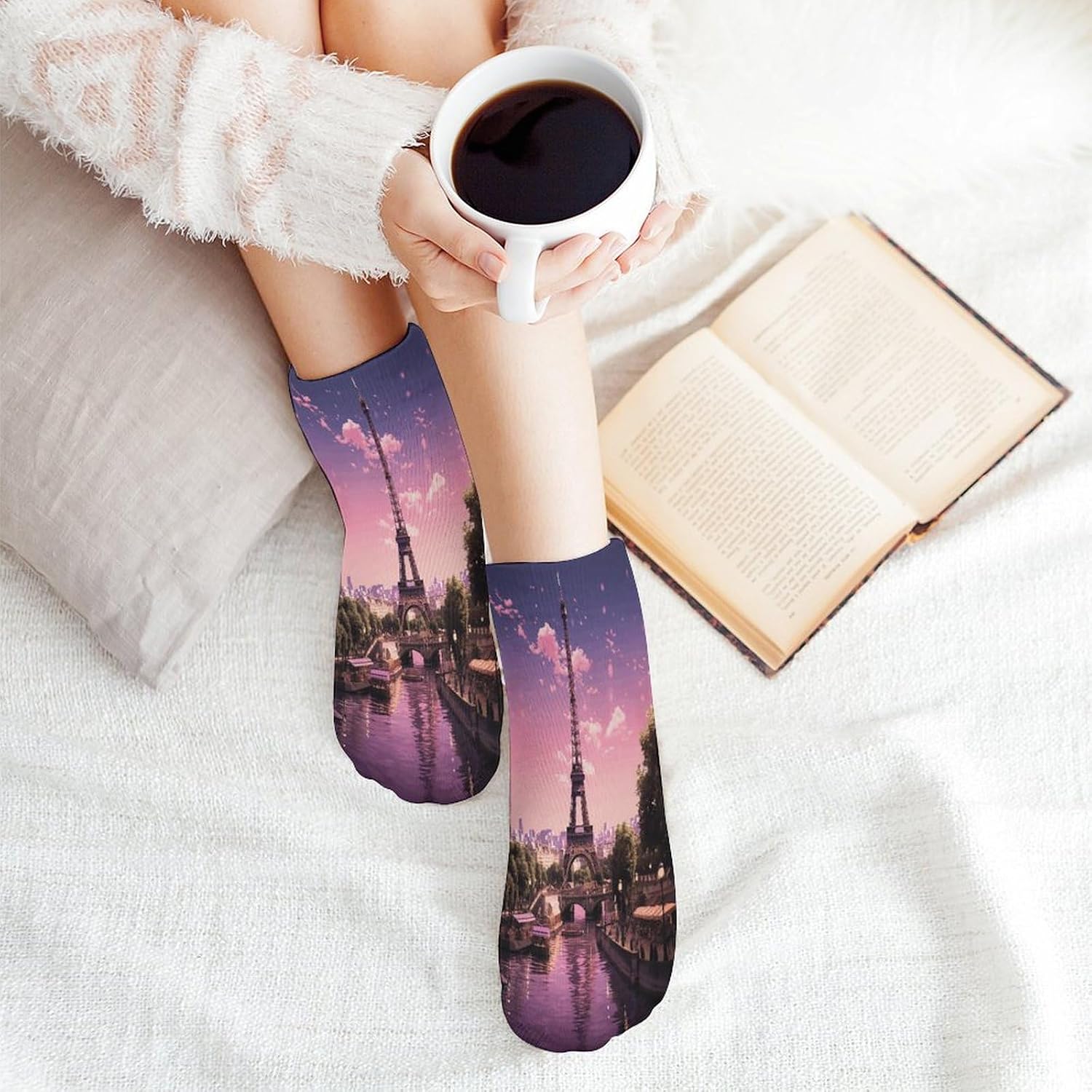 Socks for Men Women 5 Pairs Short Ankle Socks | Pink Paris Low Cut Casual Crew Sock Cute Breathable Athletic Socks Non Slip No Show Sock