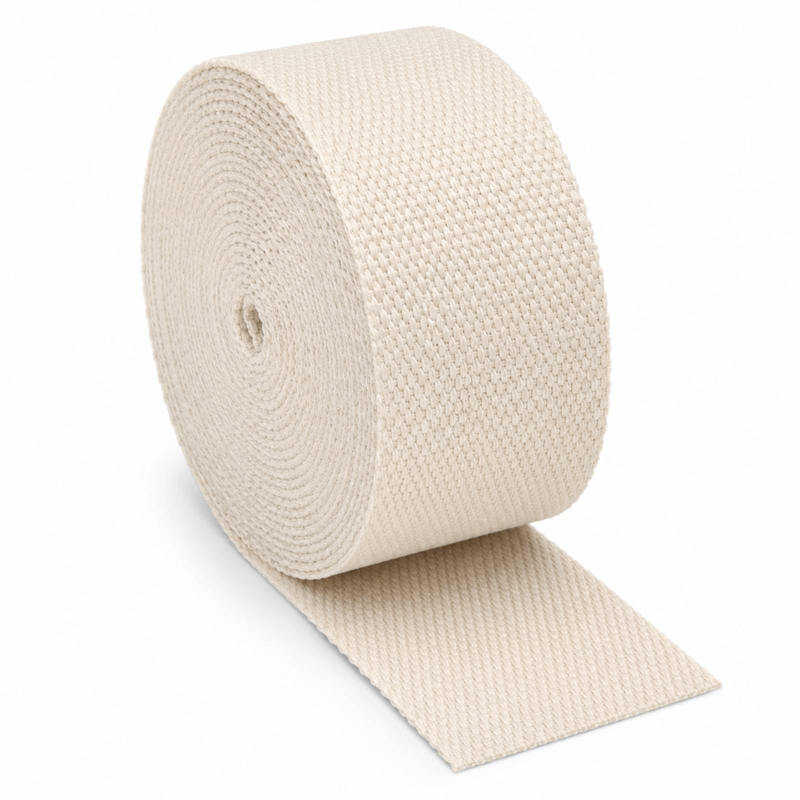 Beige Polyester Flat Woven Webbing Strap 32mm (3.2cm / 1.25 Inch)
