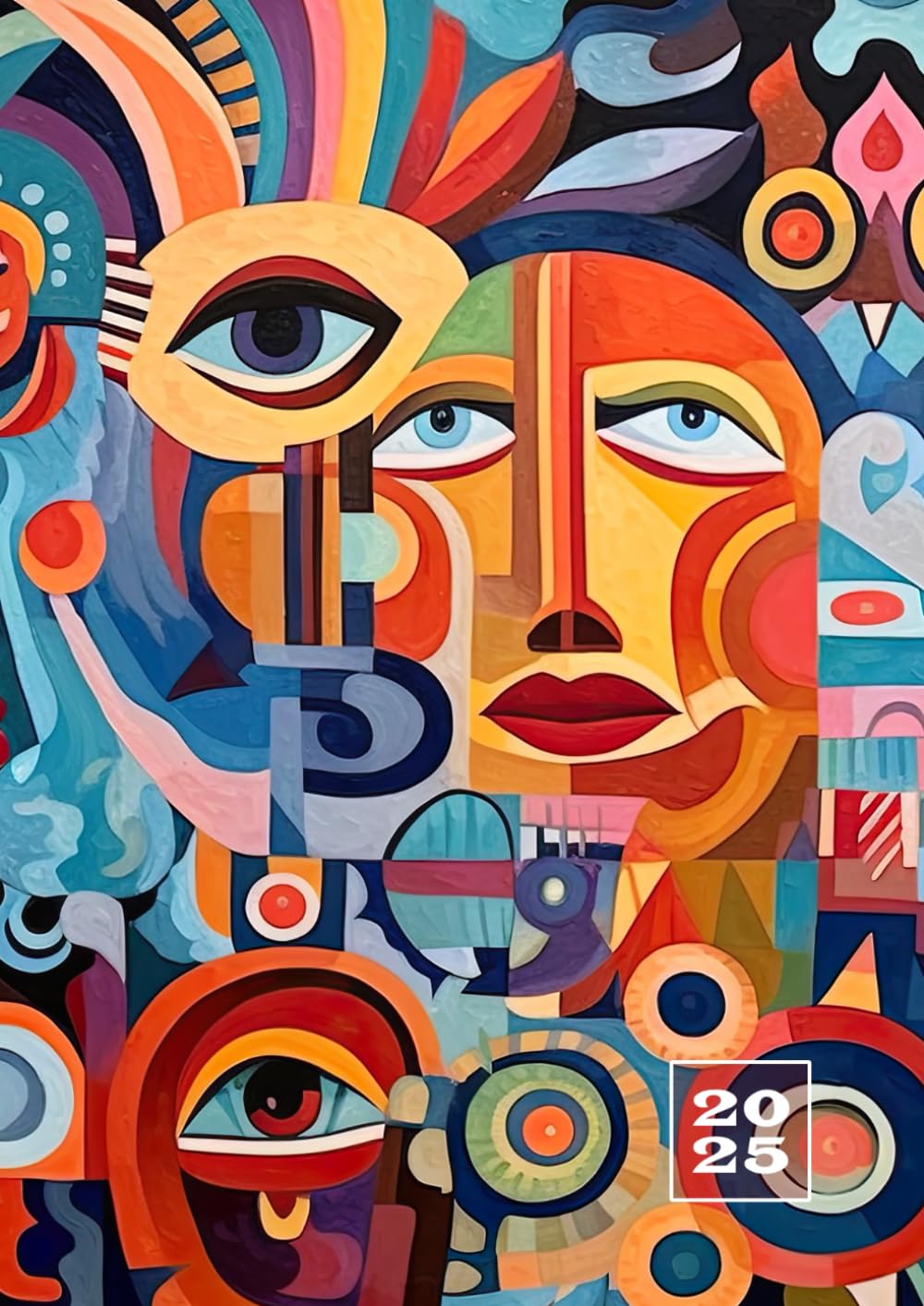 2025: Agenda Semanal Con Horas 5:00 – 23:00 | Tamaño A4 | 1 Semana en 2 Páginas | Planificador Mensual | Calendario Semana Vista | Organizador Anual Planner | Arte Abstracto