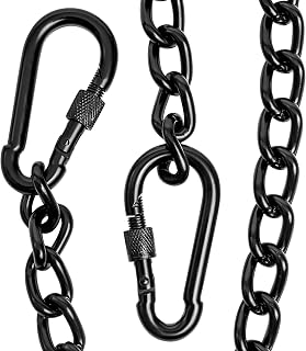 26 inch Black Hammock Chain, Hanging Chair Chain/Punching Bag Chain with Two Carabiners