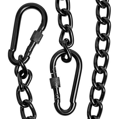 Velomill 26 inch Black Hammock Chain, Hanging Chair Chain/Punching Bag Chain with Two Carabiners