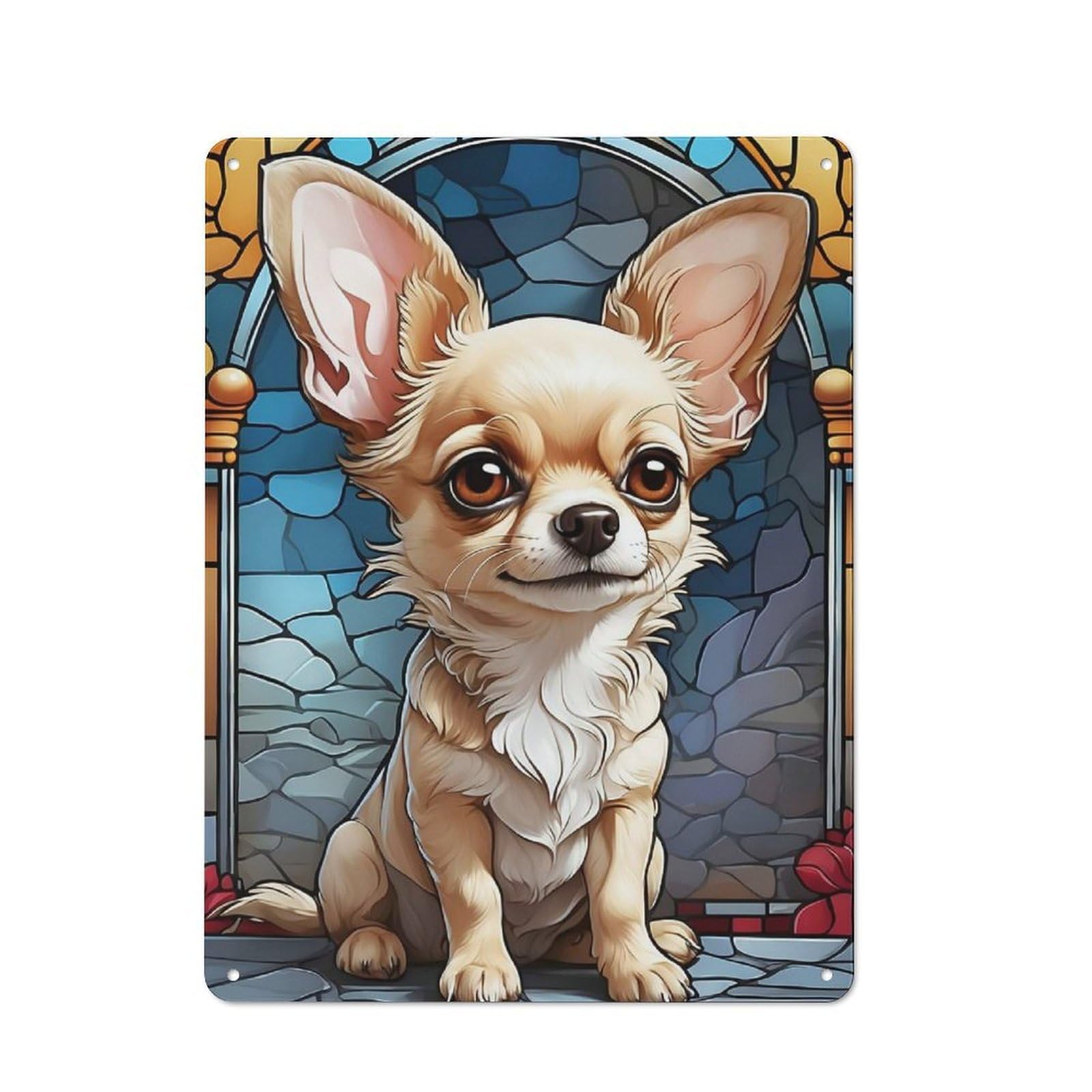 Junmoney Chihuahua For Café Or Restaurant, Vintage Metal Sign 40X30cm, For Vintage Wall Decor Fans, For Cafés, Pubs And Restaurants