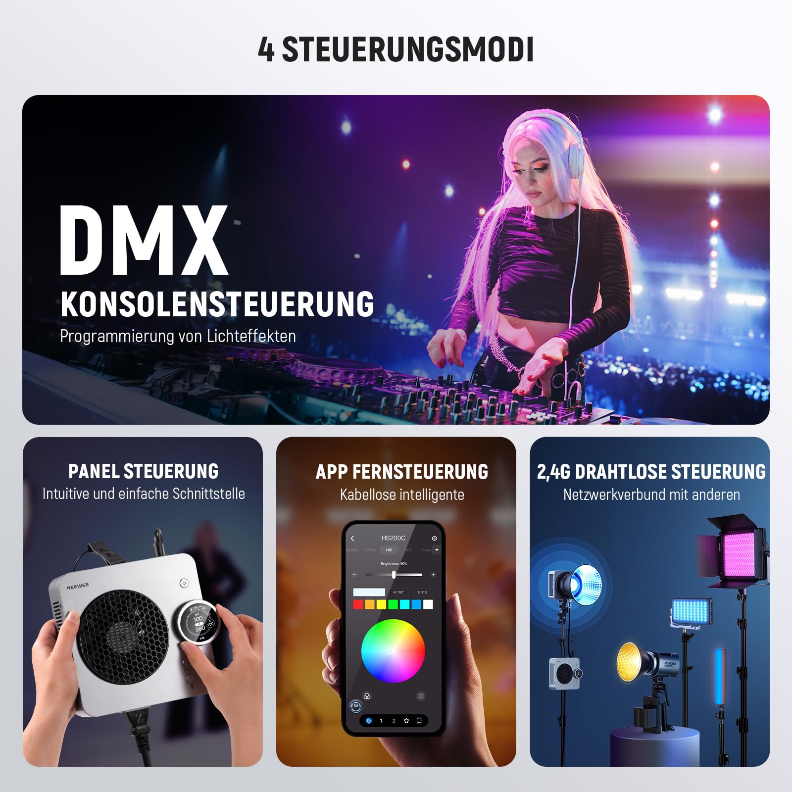 Neewer HS200C Tragbare RGB LED Videolicht – Bild 6