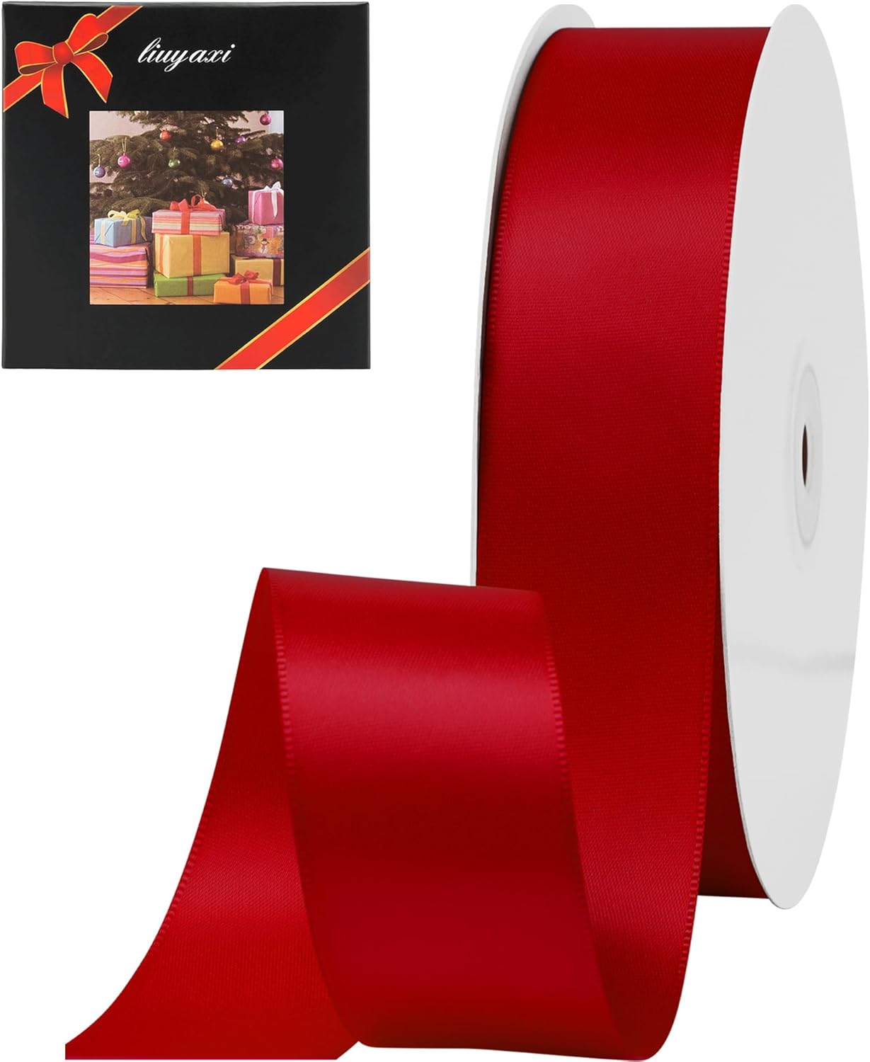 Amazon.com: LIUYAXI Red Double Faced Satin Ribbon, 1-1/2
