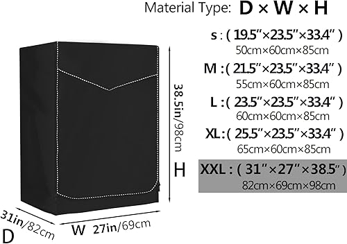 Miniatura 10 de Cubierta portátil para lavadorasecadora para máquina de carga frontal, impermeable, a prueba de polvo, a prueba de sol. (L-23.5"D23.5"W33.4"H)