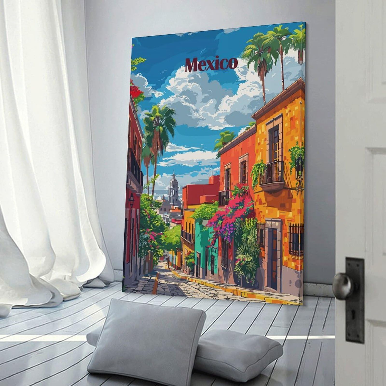 Toile rue de Mexico pour une ambiance de chambre chaleureuse