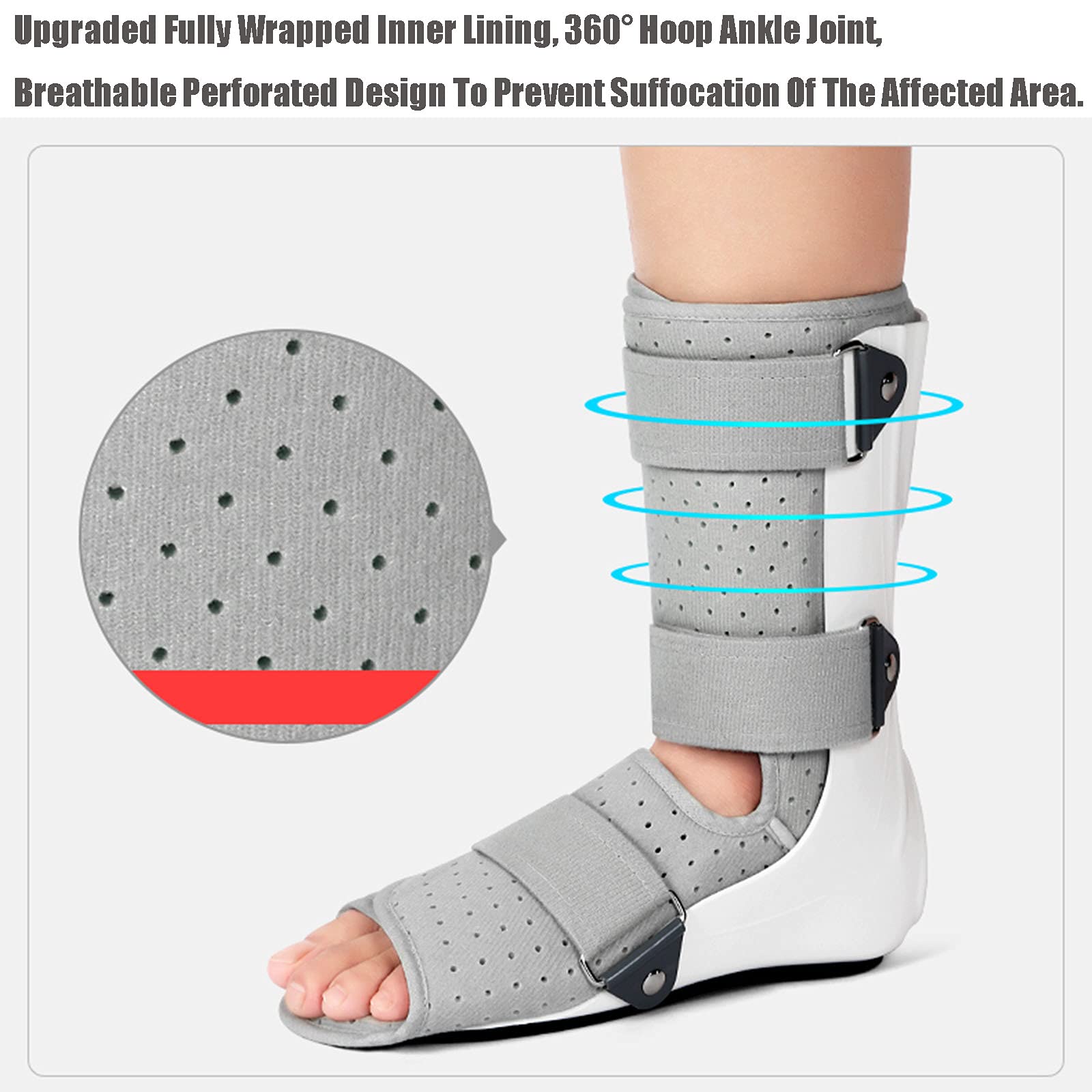Supporto Ortopedico per La Caduta del Piede Tutore di Fissaggio Dell'articolazione della Caviglia E Protezione Contro La Distorsione della Caviglia per Sperone Calcaneare,Right,S
