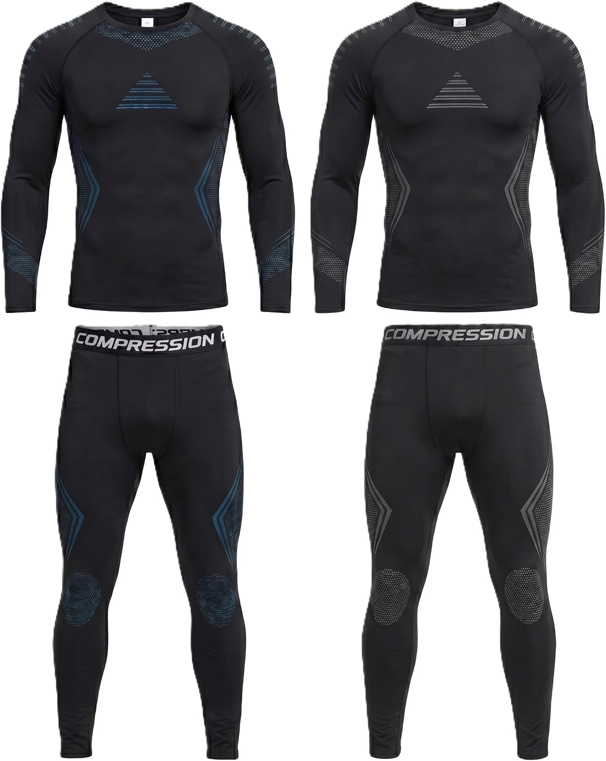 2 Pack (4 Pcs) Winter Base Layer Men Fleece Lined Mens Long Johns Thermal Sets for Hunting Hiking Outdoor Gear