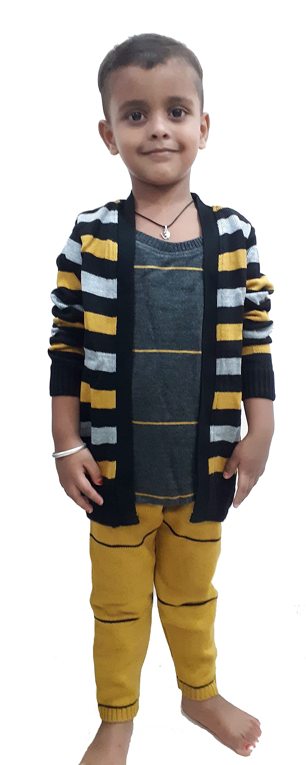 Samar Textile Kids Fancy Sweater Set Attached With Shrug Lower