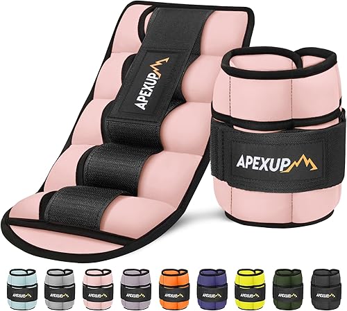 Vista 14 de APEXUP 10 libras/par de pesas de tobillo ajustables para mujeres y hombres, correas de peso modularizadas para piernas para yoga, caminar, correr