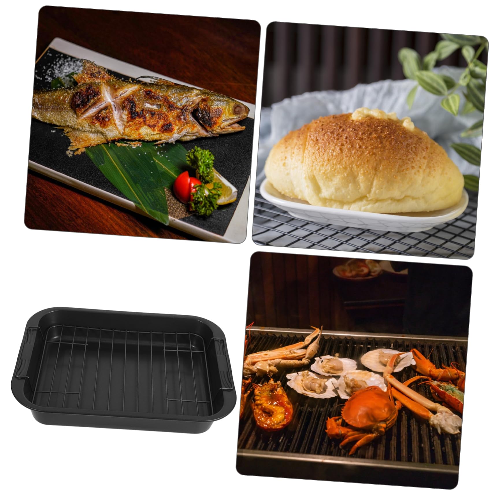 Alipis Moule à Pâtisserie Profond Moule à Gâteau Rectangulaire Plaque de Cuisson Réutilisable pour Biscuits et Desserts