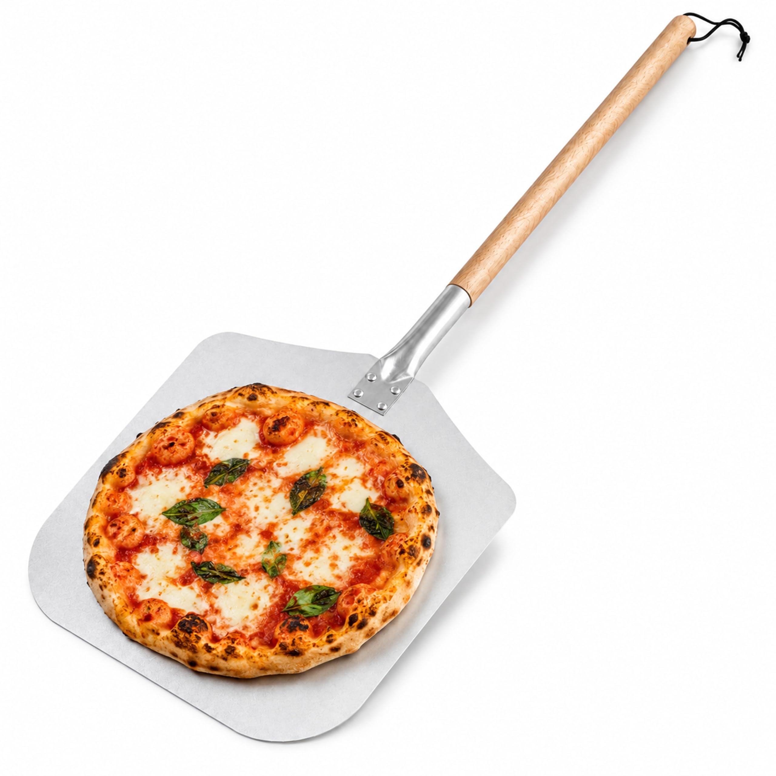 Vivo Technologies Pizza Peel Aluminum Pizza Paddle with Detachable Long Wooden Handle and 12 Inch Pizza Shovel Turning Peel for Baking Homemade Pizza
