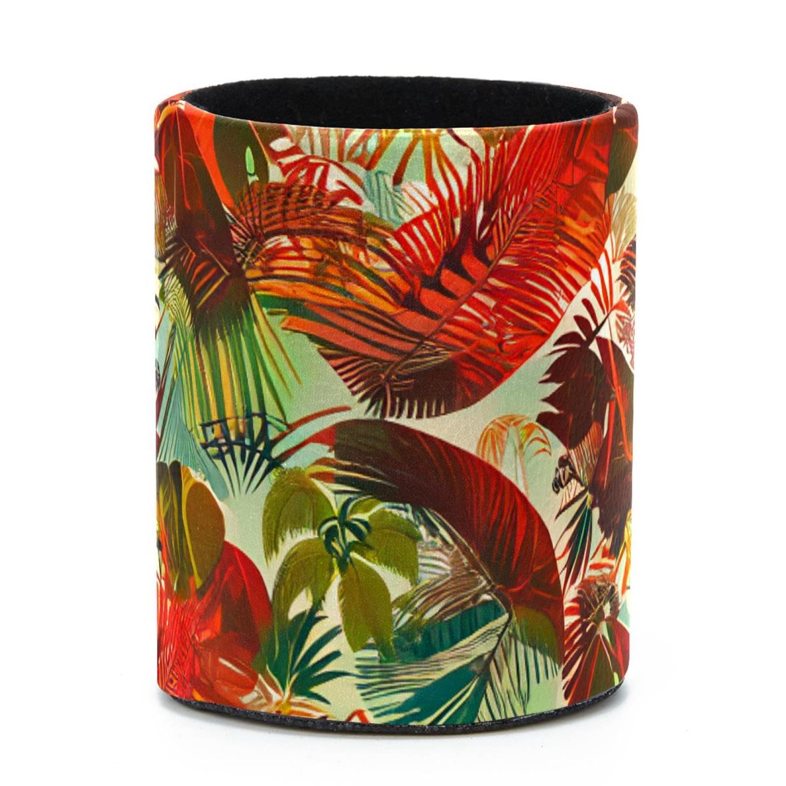 VAPOKF Round Pencil Holders for Desk, Tropical Palm Pen Holders Pen Pot Makeup Brushes Storage Desktop Stationery Supplies Organiser for Home Office