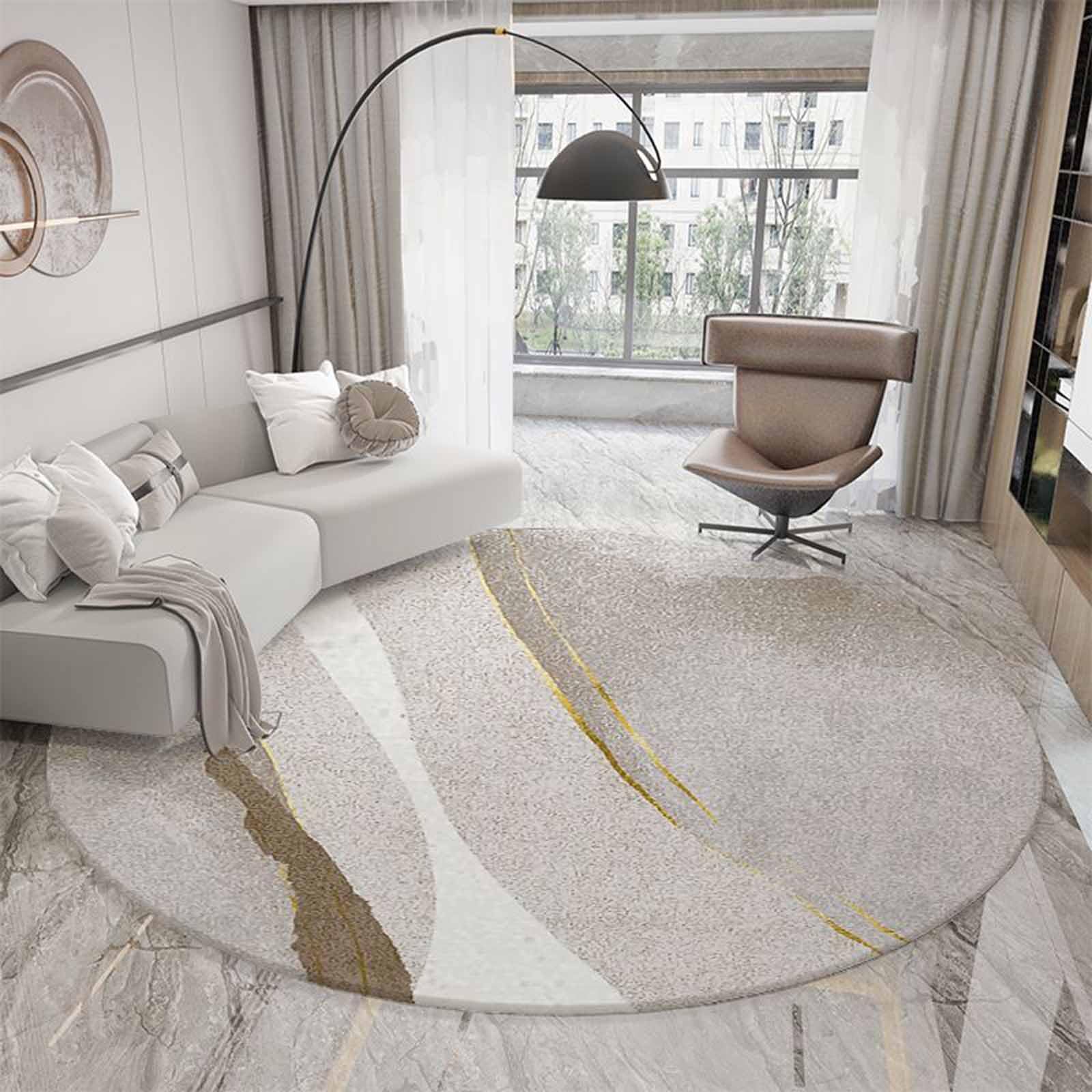 Tapis de couloir abstrait marron pour décorer une chambre à coucher ou une salle de jeux