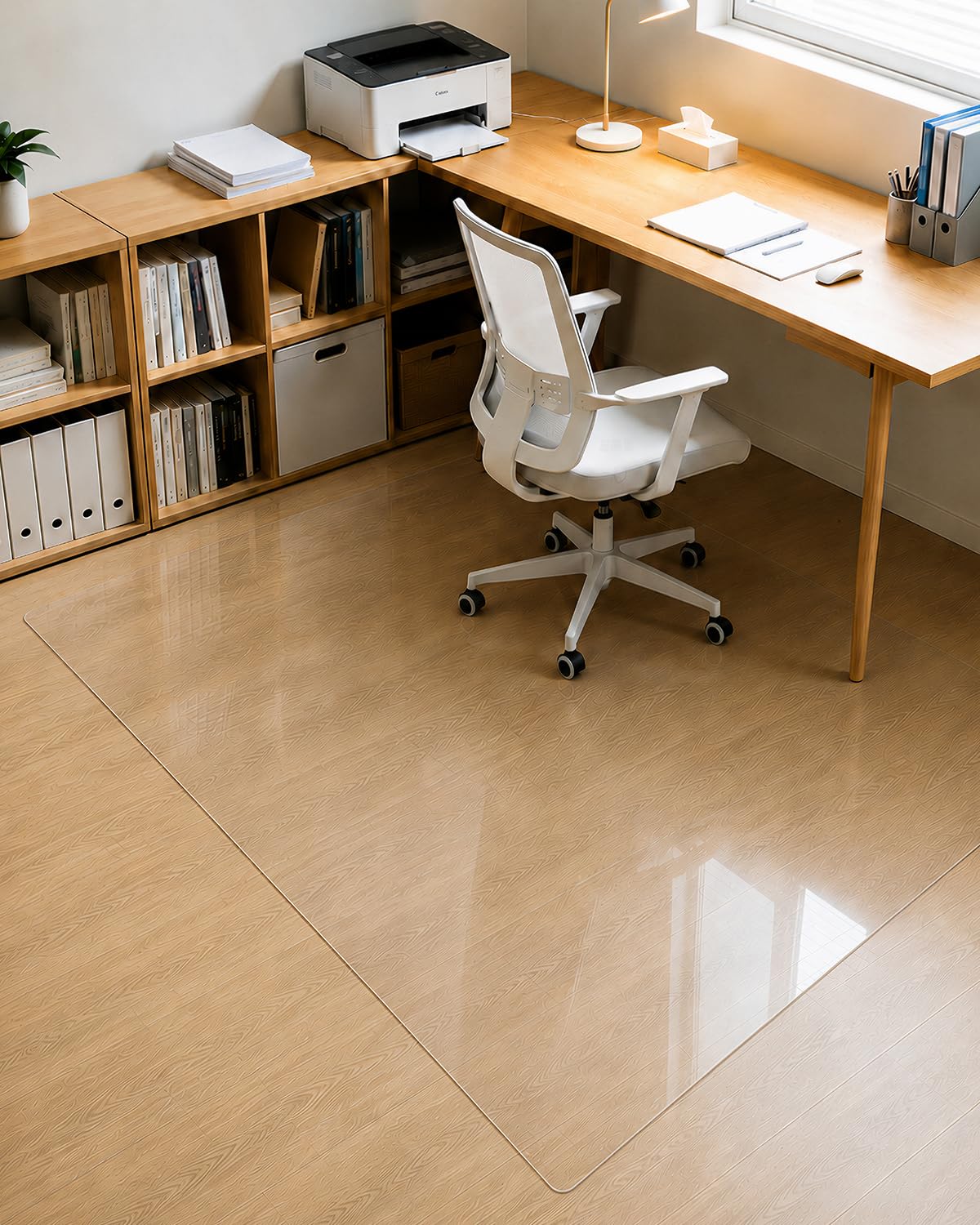 【16 Anti-Slip Stickers Included】4'×6' Clear Rug Protector Mat, Waterproof Vinyl Rugs for The Floor, Wipeable Hard Plastic Floor Mat , Non Slip Plastic Rugs Indoor for High Traffic, Rug Cover Protector