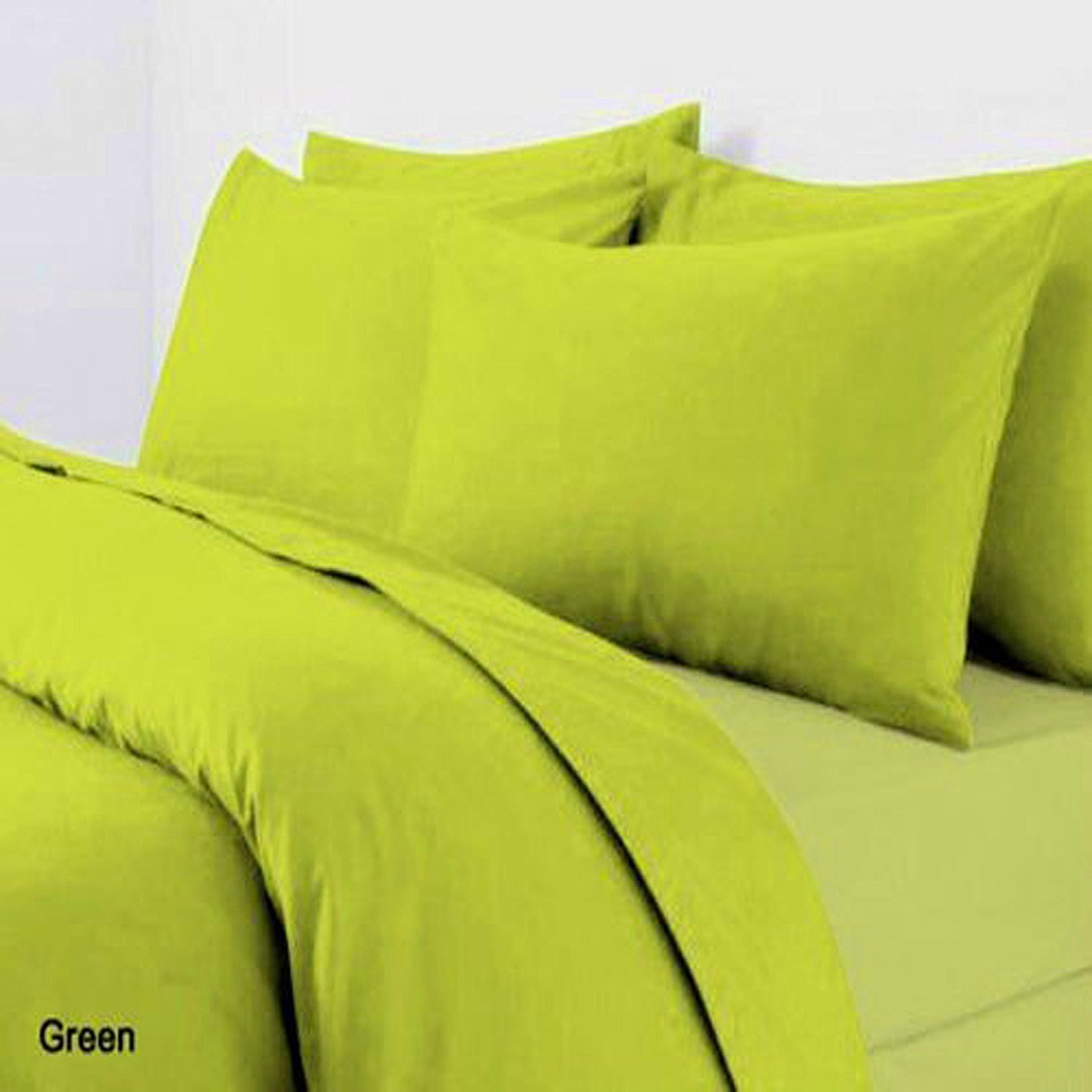 AR T-300 Egyptian Combed Cotton Sateen Quality Flat Sheet In (Double, Lime Green)
