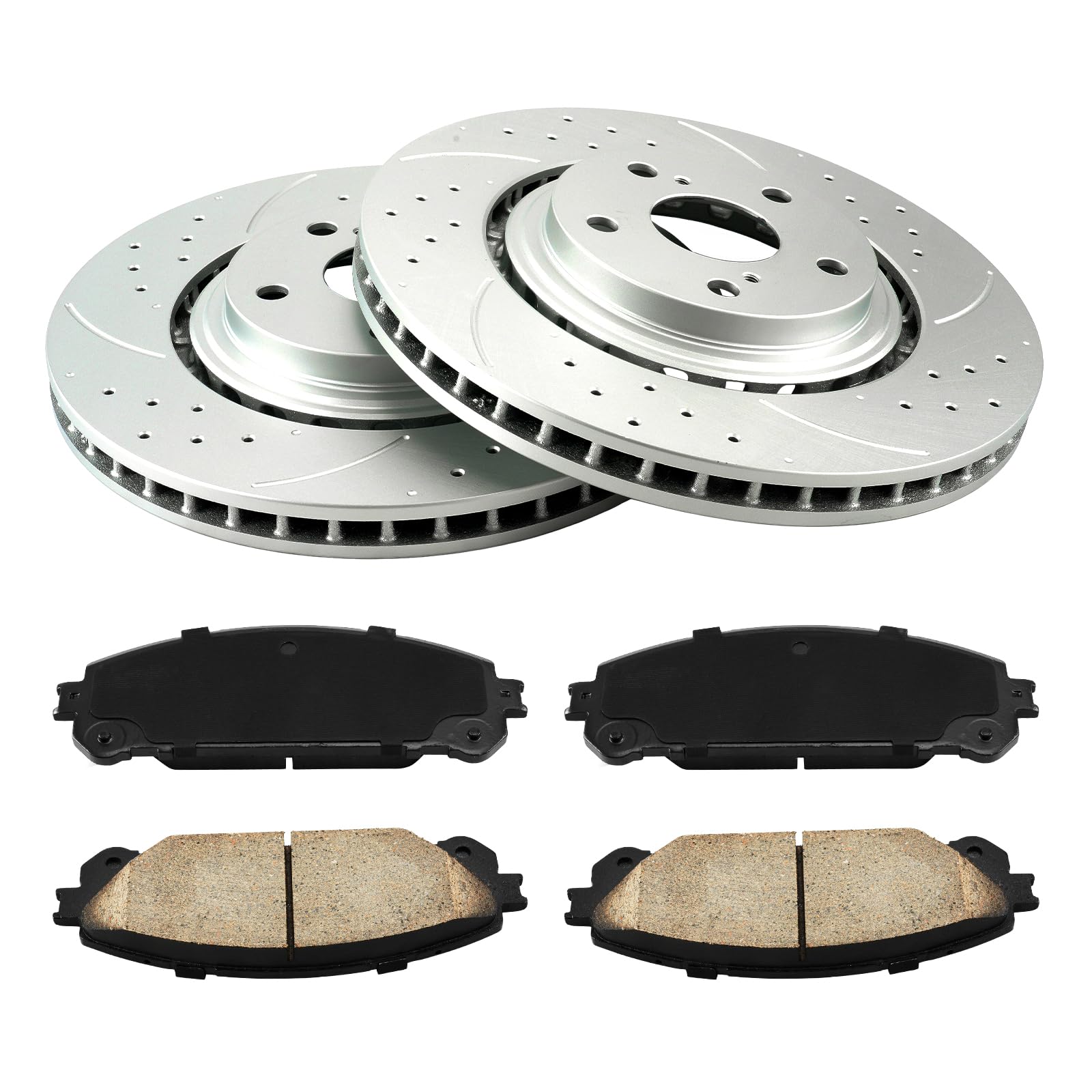 Photo 1 of **SEE NOTES** KAX Front Brake Drilled and Slotted Brake Rotor Replacement for Highlander?2008-2019, RX350?2010-2015, Sienna?2011-2020, NX200t?2015-2017, NX300?2018-2021 31511+D1324