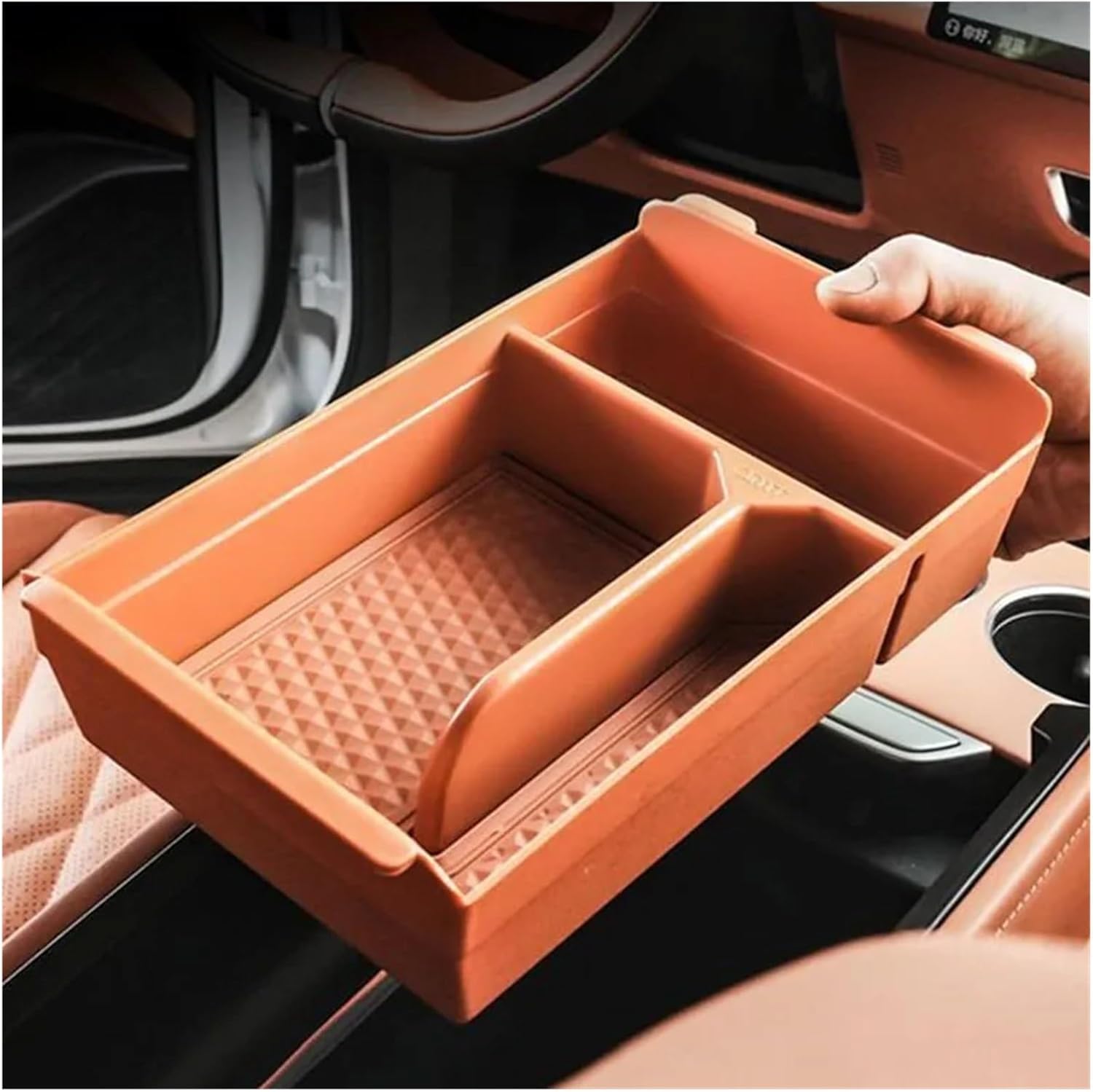 Car Storage Box Compatible Deepal S07 S7 2023 2024 2025 Anti-Slip Armrest Organizer Center Console Boxes Tray Accessories(Black)