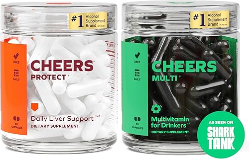 Cheers Combo diario Protect + Multi Suplementos diarios para bebedores para apoyar la salud del hígado y reponer las vitaminas perdidas 30 dosis