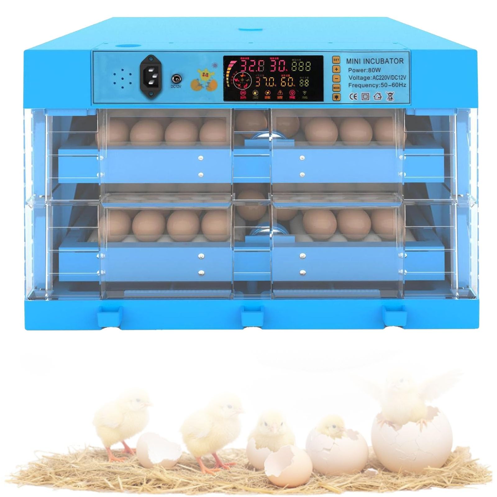 Incubateur automatique d'œufs à régulation thermique et humidité digitales