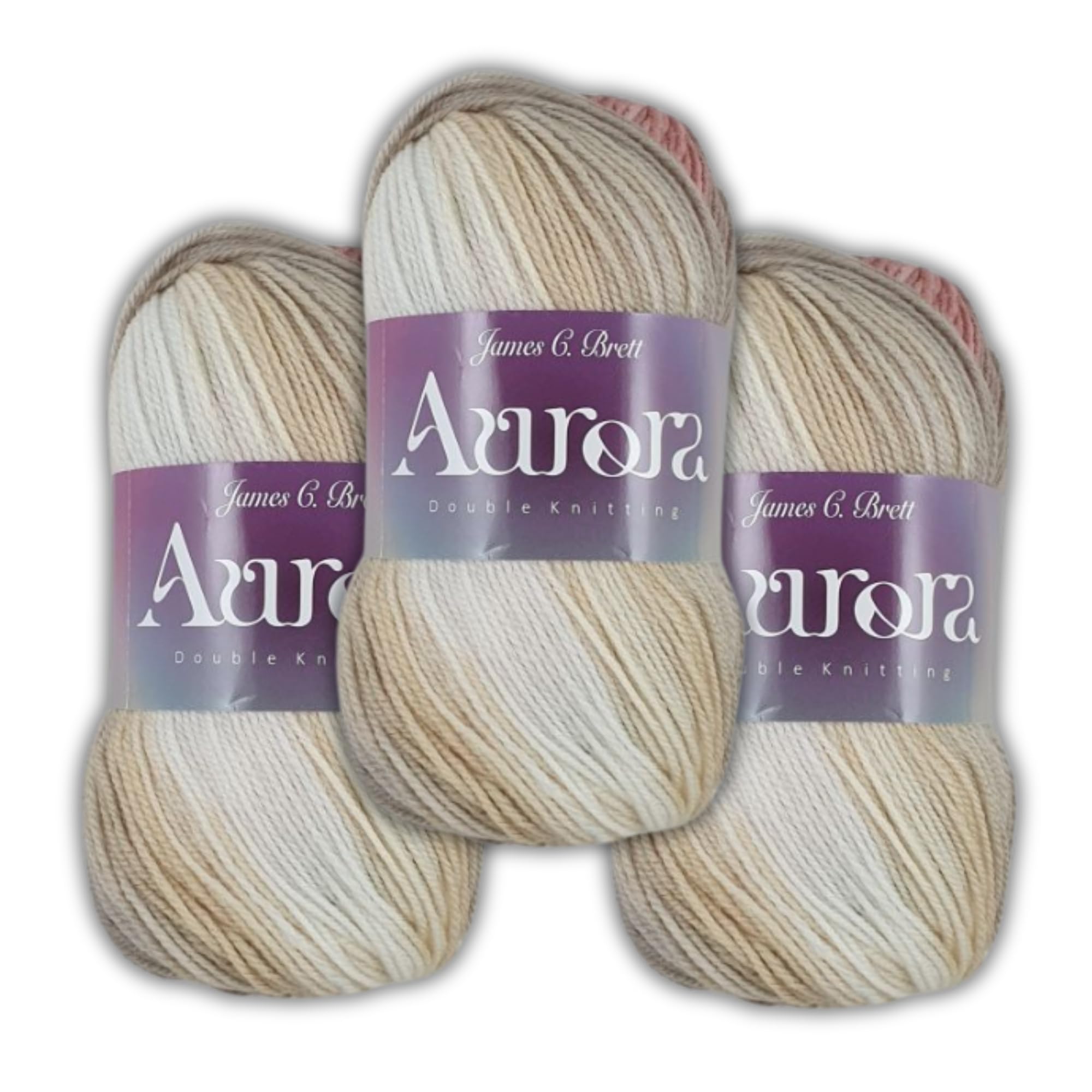 Aurora DK 3 x 100g - James C Brett - Multicoloured Ombre Effect Wool Yarn for Knitting and Crochet Double Knit (AU 08)