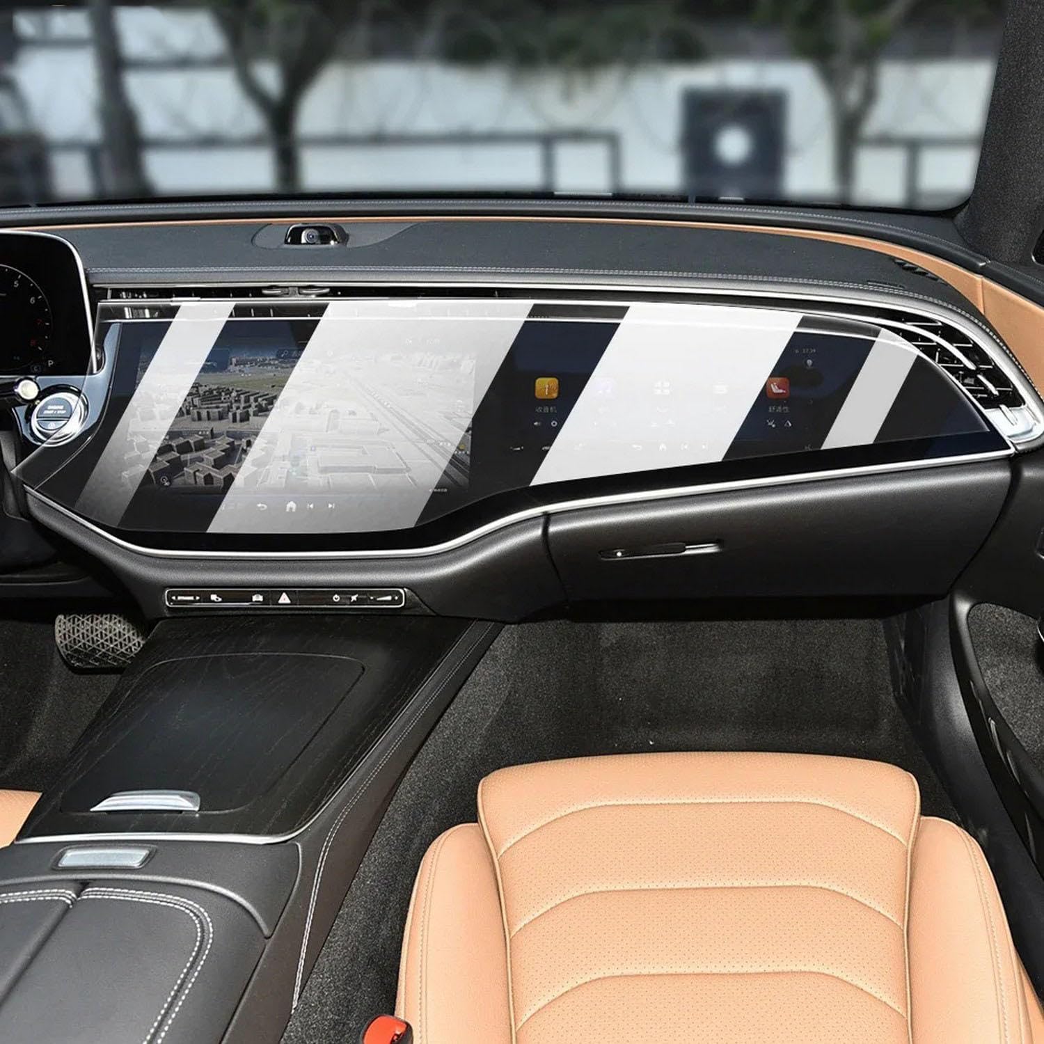 Car navigation screen protector film LCD screen Anti fingerprint transparent TPU film,For Mercedes Benz W214 Class-E 2024-2025
