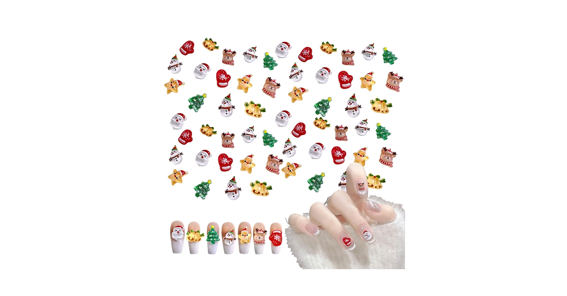 商品説明必読!!3D☆クリスマスネイルパーツ❤︎ Amazon | クリスマス ネイルパーツ 100個セット 3D 立体 可愛い