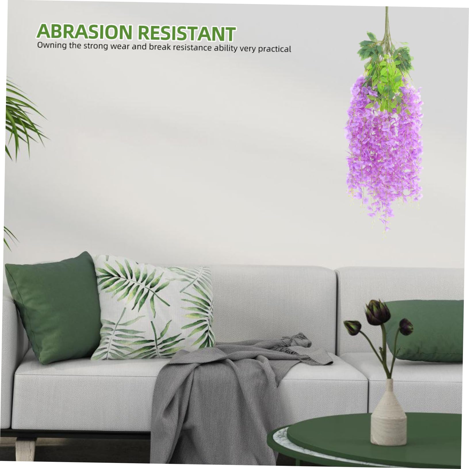 Künstliche Glyzinie Hängeblumen 24 Stück, Kunststoff Gewebe, Hellviolett | Leicht und Tragbar, für Hochzeiten und Feste, Filigran Elegante Dekoration