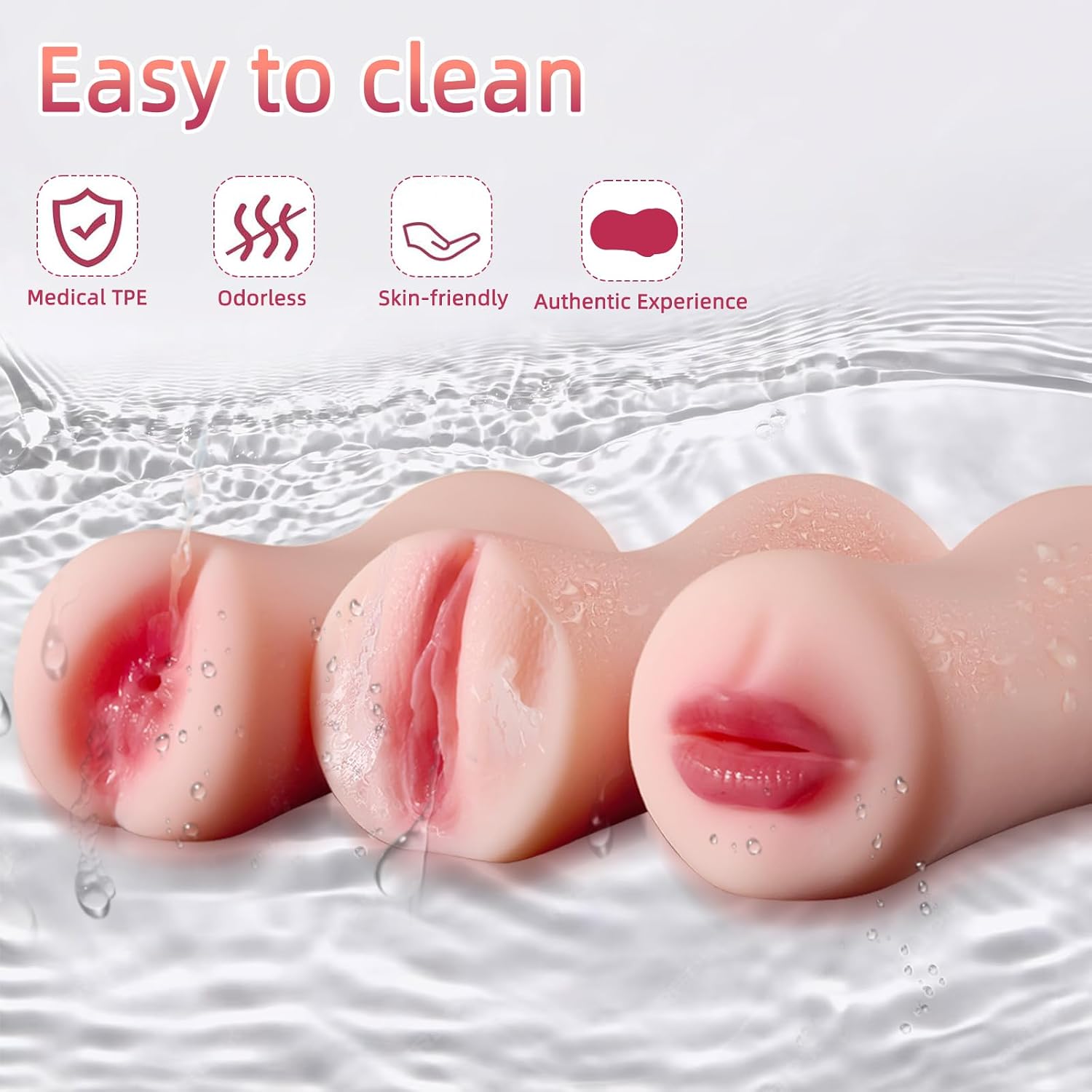Male Masturbators Adult Sex Toys, 3-Pack Pocket 3D Realistic Pocket Pussy & Deep Throat Blow Job & Anal Massager, Sex Toys for Men Handheld Stroker Masturbation for Penis Training Adult Toy