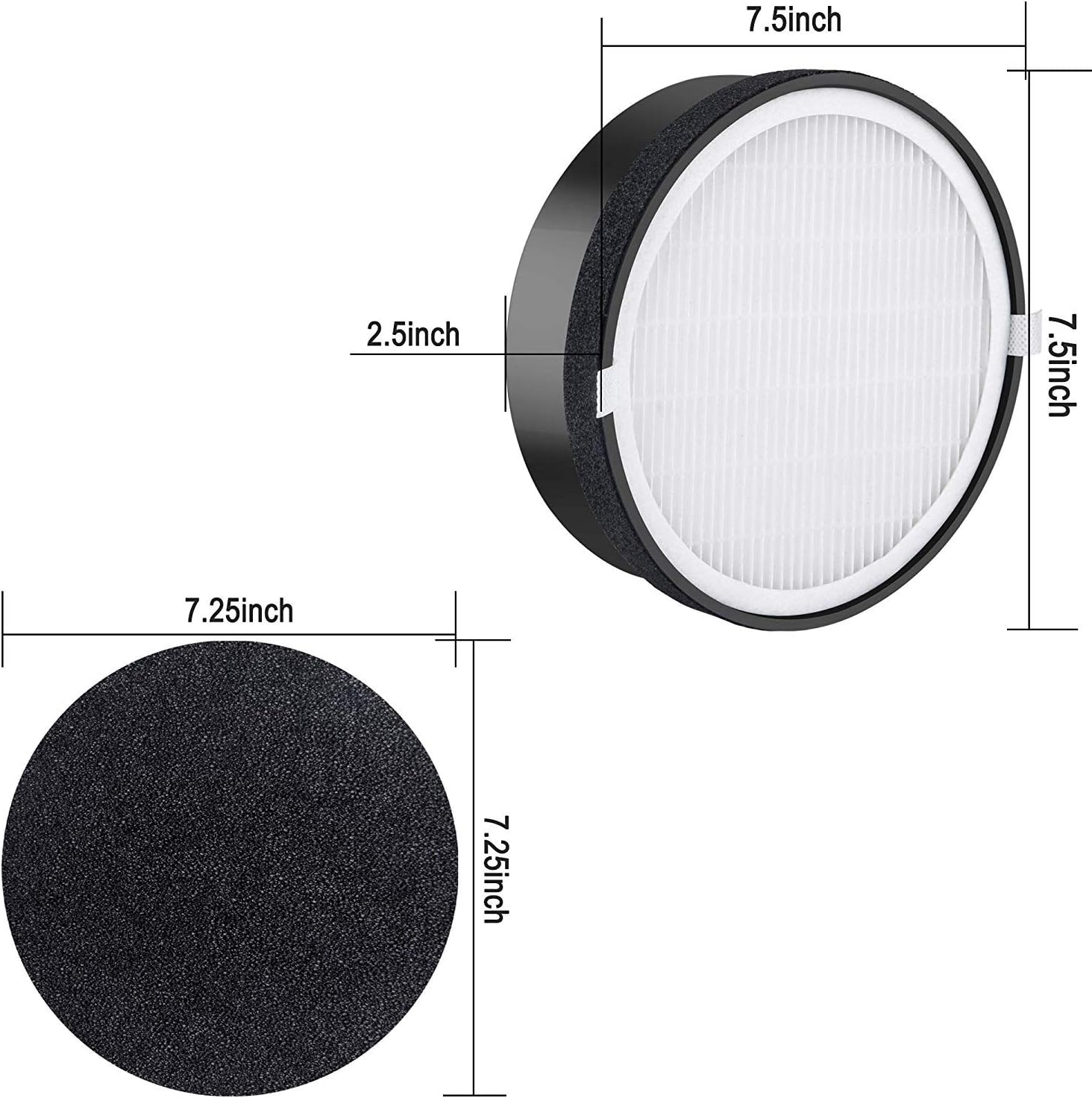 Hongfa LV-H132 Replacement Filters for Levoit Air Purifier, 3-in-1 Nylon Pre True HEPA Filter, True HEPA and Activated Carbon Filters Set LV-H132-RF - Image 4