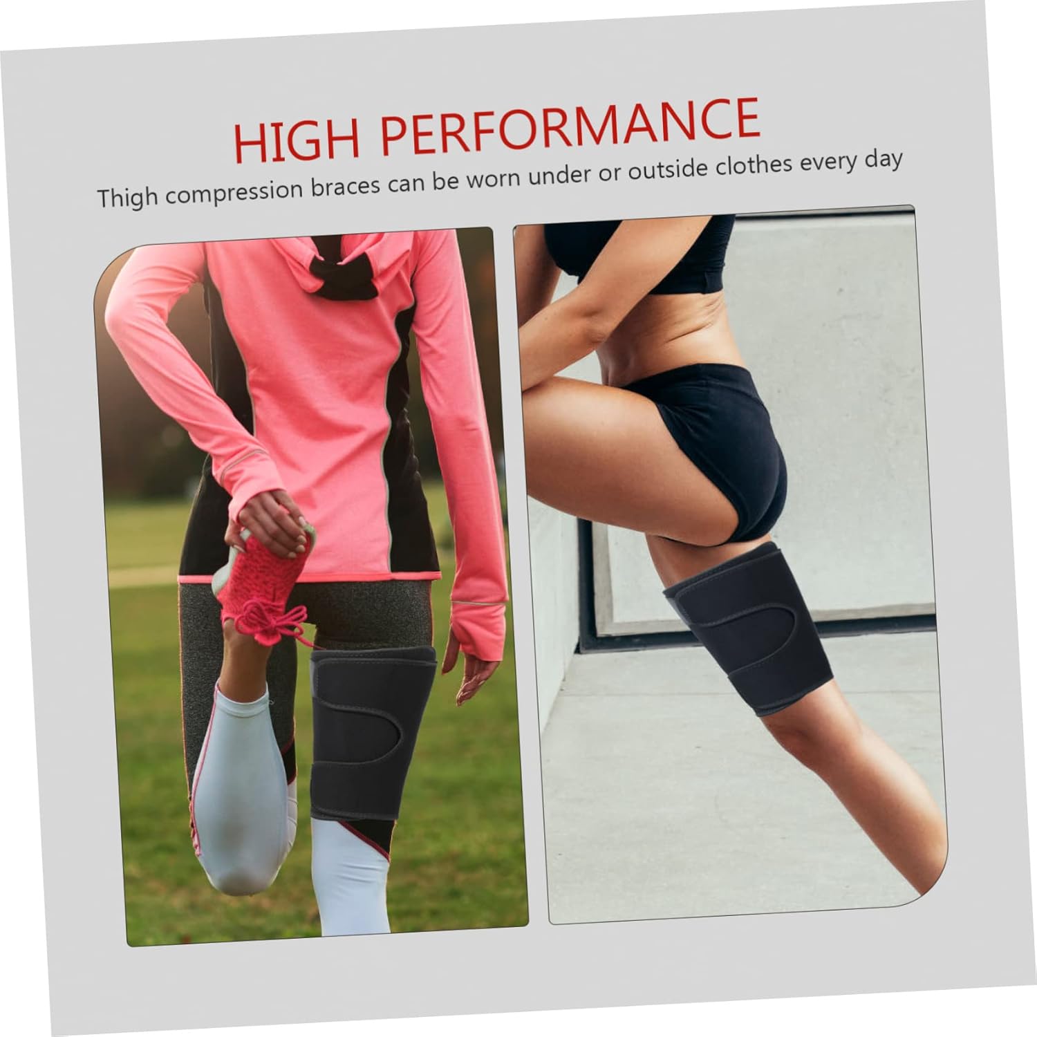 ARTIBETTER 5pcs Outdoor Thigh Compression Sleeve for Sports Non- Neoprene Blend Leg Support for Men and Women and Injury Prevention for Running Cycling and Football
