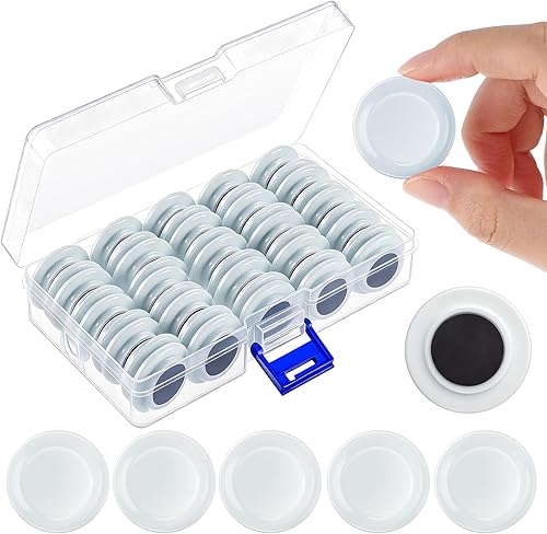 Miniatura 13 de Outus 45 imanes para pizarra blanca, mini imanes para refrigerador, pizarra seca, suministros para profesores para oficina en casa (color suave, 1.2