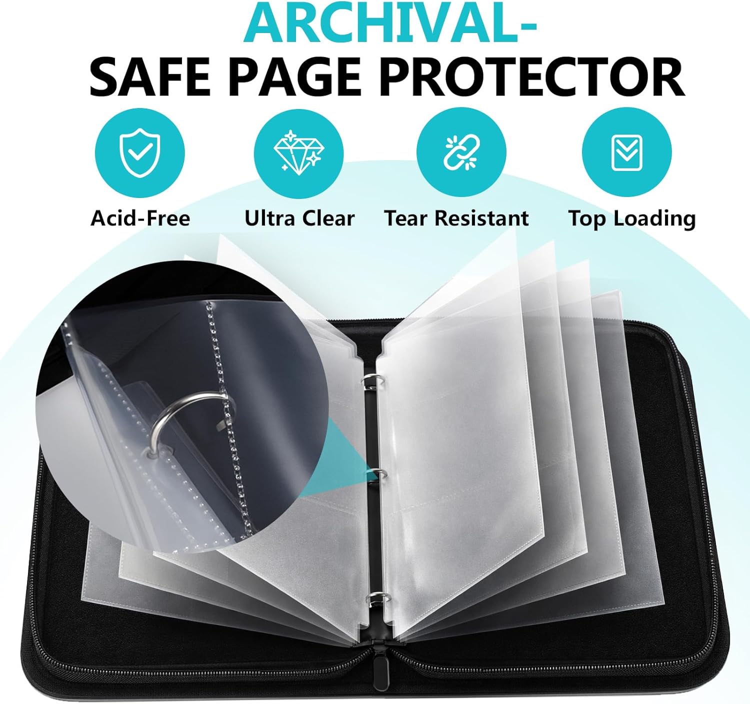 9 Pocket Trading Card Zip Binder,Double Sided 990 Pocket PU Card Collection Binder,55 Pages Folder for Collectible Games, Sports, TCG,Teal
