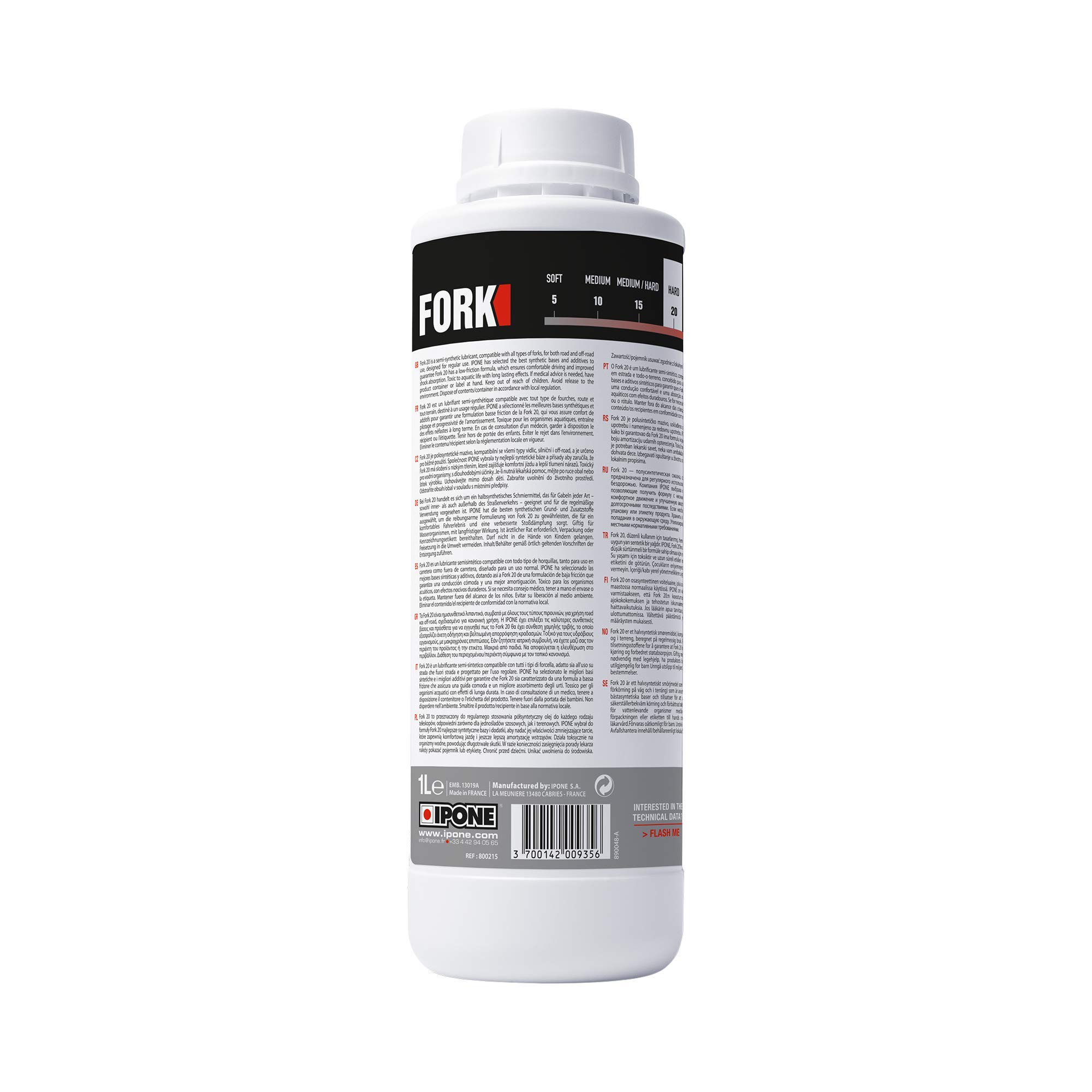 IPONE - Olio per Forcelle Moto - Fork 20 - per Forcelle Rigide - Semisintetico - Alte Prestazioni - Antiattrito e Antiemulsione - Tanica da 1 litro