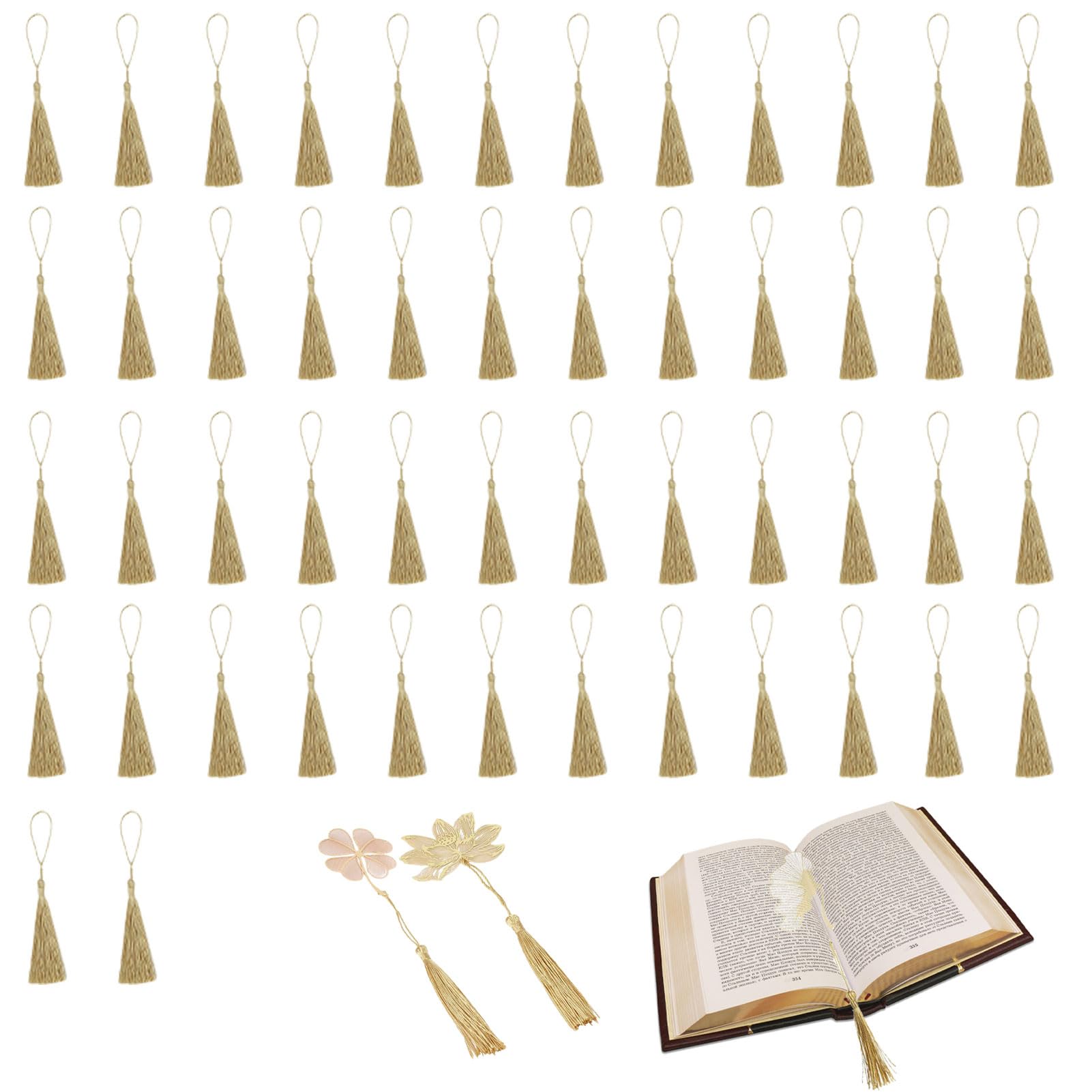Accessories Attic 100, 50, 10, 2 nappe color oro argento, 13 cm, con nappe di seta e passanti per la creazione di gioielli, progetti fai da te, souvenir (argento, 2
