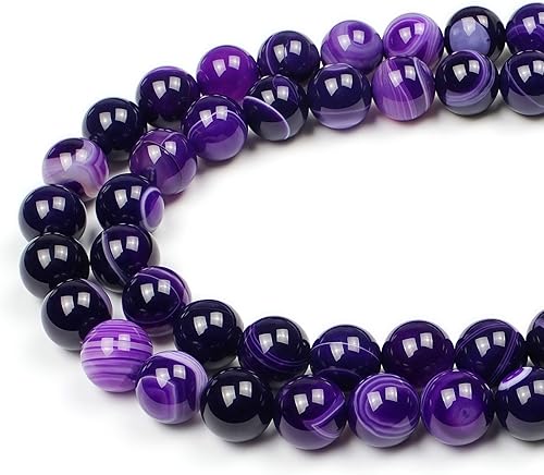 Miniatura 16 de MJDCB Cuentas de piedra natural de jade zafiro redondas sueltas para hacer joyas DIY Pulsera Collar (8mm)