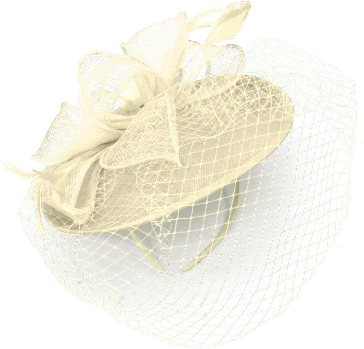 – Saucer Sinamay Headband Fascinator Wedding Ascot Hat Hatinator Birdcage Veil