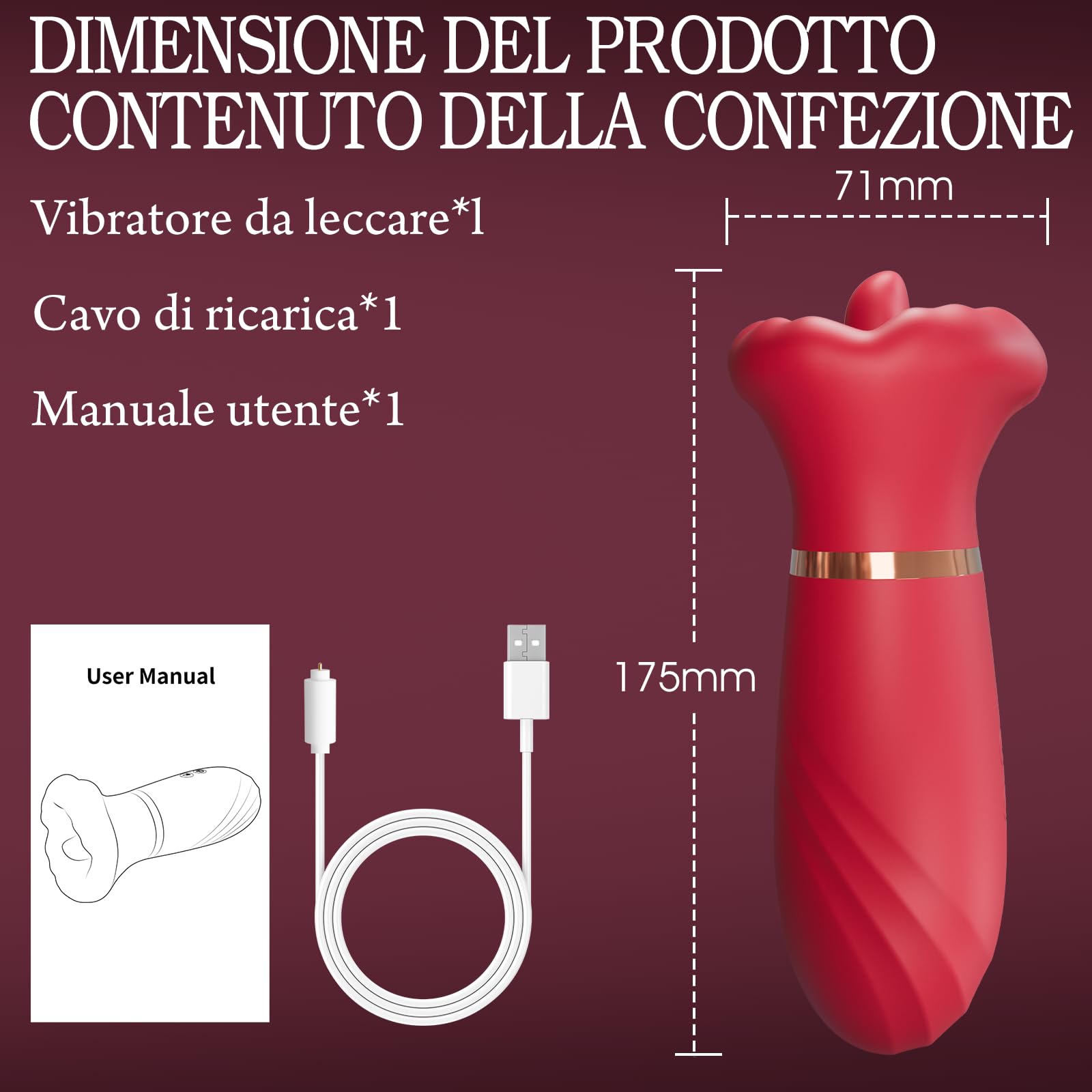 Vibratore Giocattoli Sessuali per Donne Sex Toy Solo - Vibratori per donne con 10 modalità di vibrazione e 10 modalità di leccate, vibratore per punto G con stimolazione del clitoride per Femmina