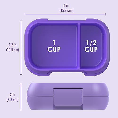 Vista 30 de Bentgo Snack para niños, contenedor de caja Bento de 2 compartimentos a prueba de fugas para aperitivos y comidas pequeñas, cierre fácil de abrir