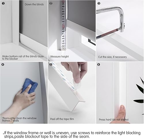Miniatura 5 de Bloqueadores de luz de PVC, bloqueadores de luz opacos, pistas laterales para persianas y persianas, tiras de bloqueo de luz para oscurecer la