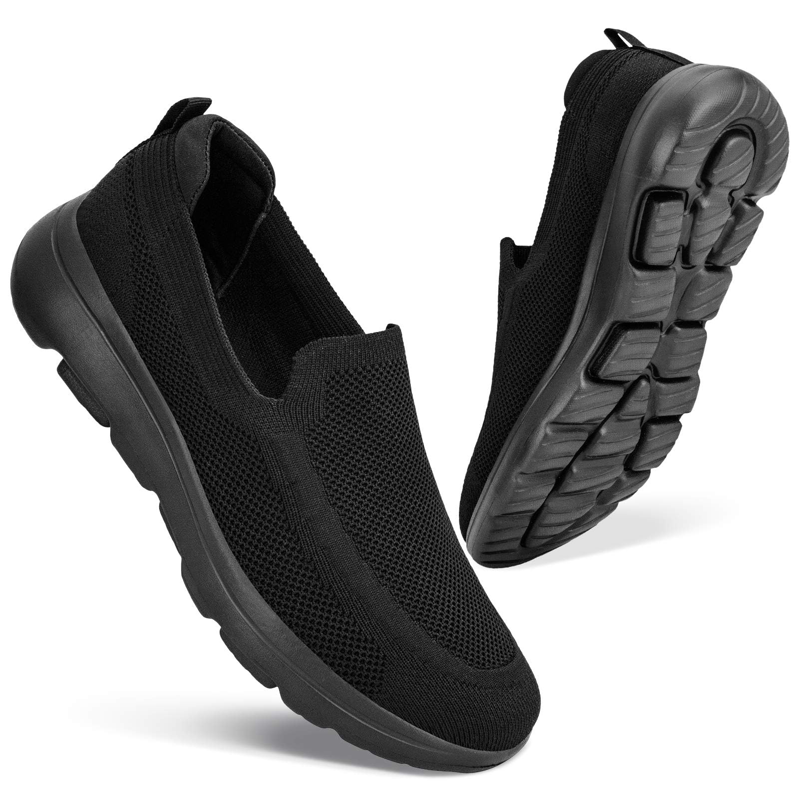 konhill Herren Slip-On Sneaker Leicht & Atmungsaktiv - Mesh Sportschuhe für Fitness, Tennis und Freizeit