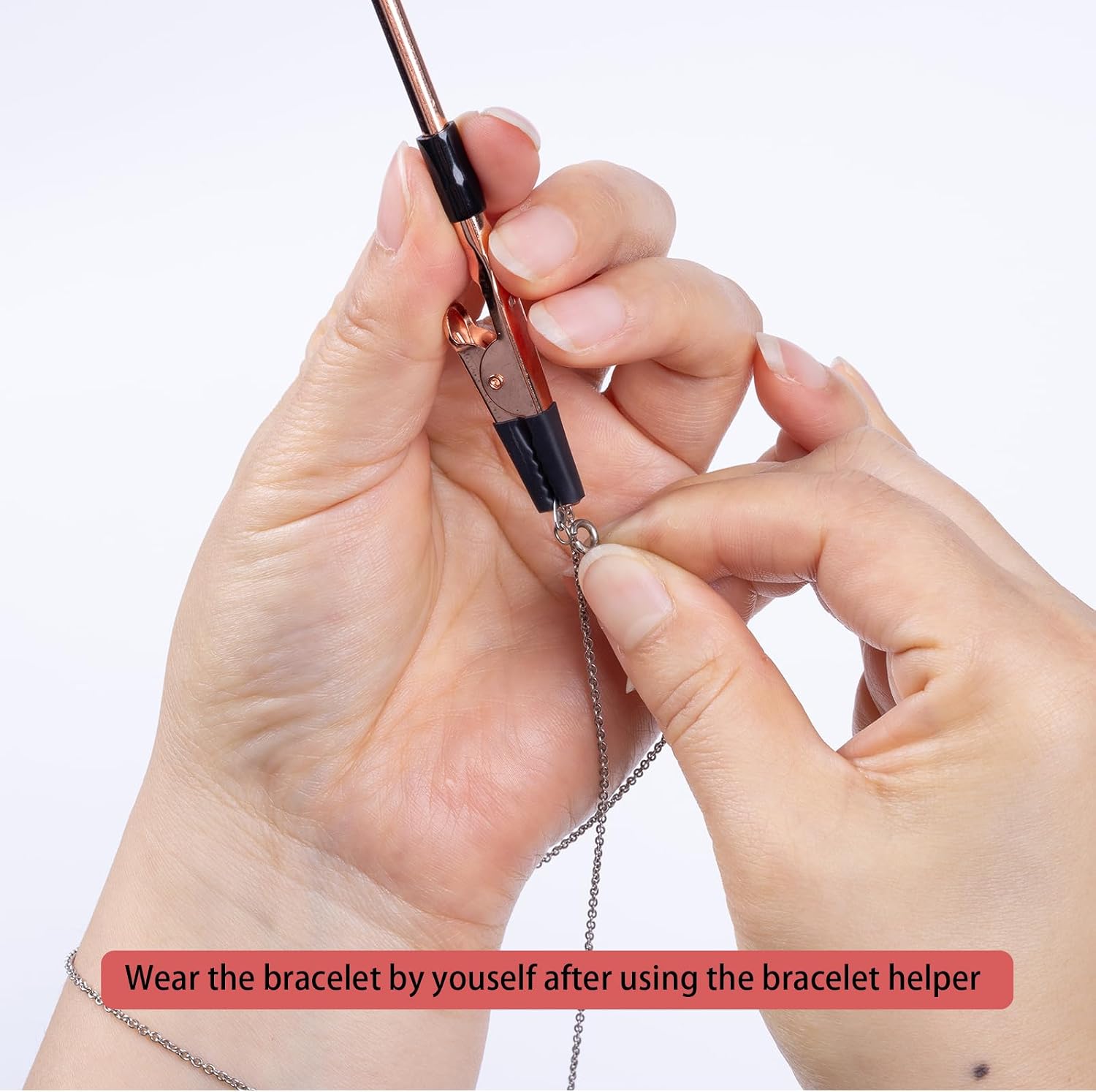 4 Pack Bracelet Helper Tool, Rose Gold Silver Gold, 6.1in*0.4in