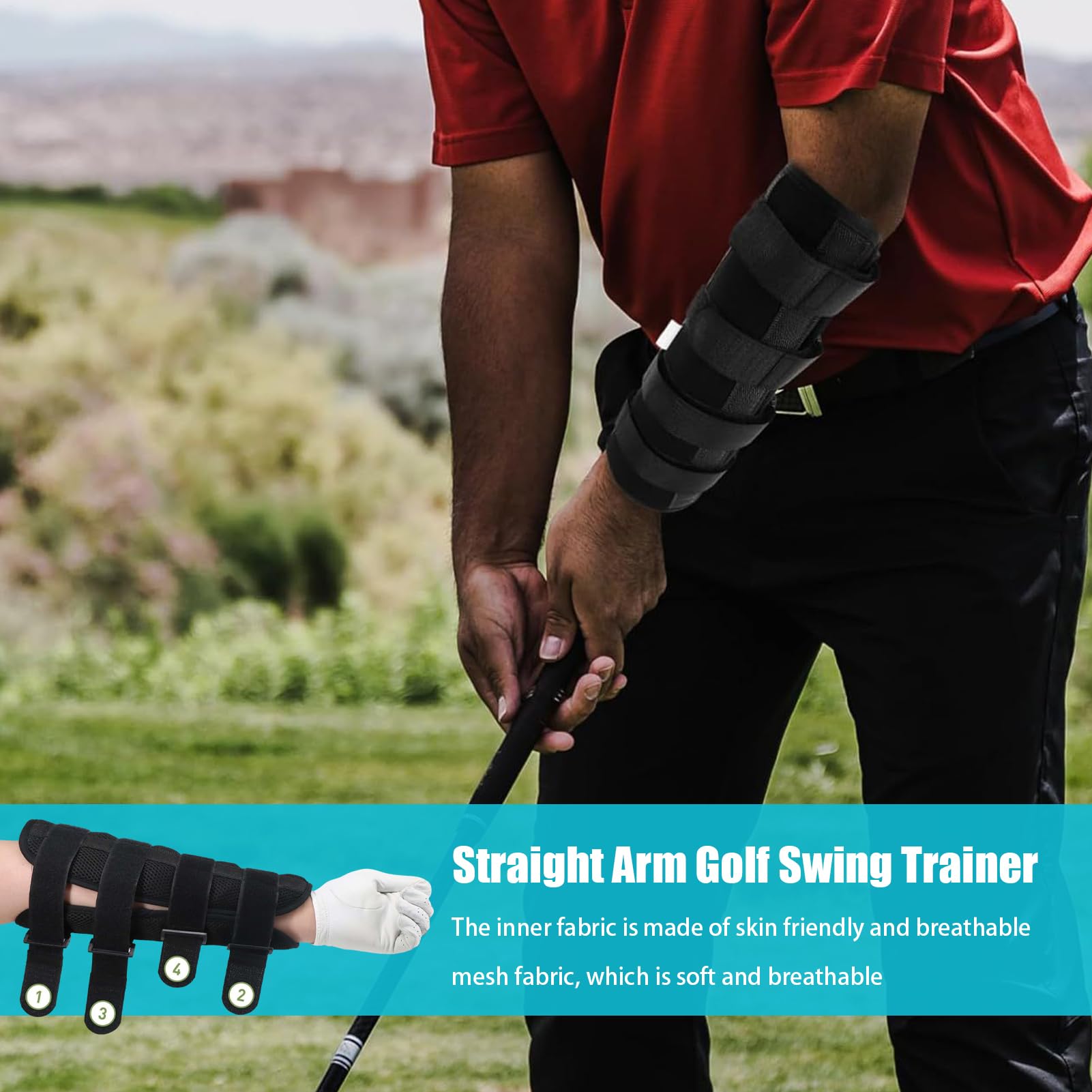 Golf Swing Coude Brace Correcteur de de Golf Entraîneur de Bras Droit Réglable | Aide au positionnement du Bras pour la Pratique, Manchon de Bras de Golf de Compression pour
