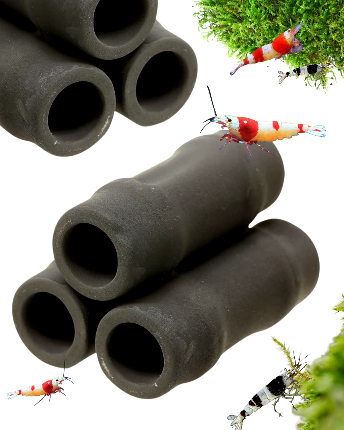 CORISRX BEST OF YOUR LIFESTYLE Ceramic Bamboo Shelter S - Aquarium Red Cherry Bee Shrimp spawning breedi​ng cave