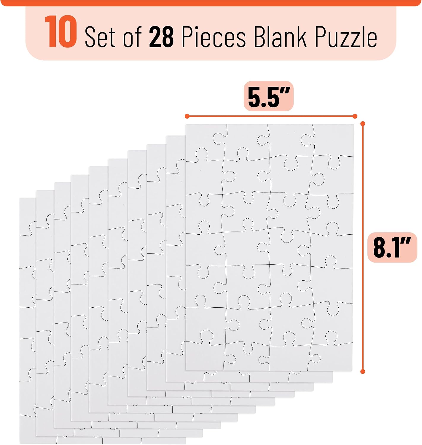 Mr. Pen- Blank Puzzle, 10 Pack, 28 Pieces/Pack, 5.5" x 8.1" image 2
